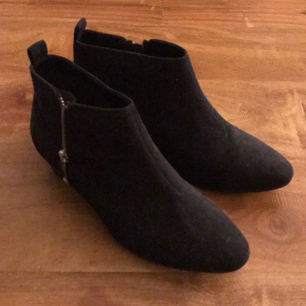 Faux Suede Black Booties
